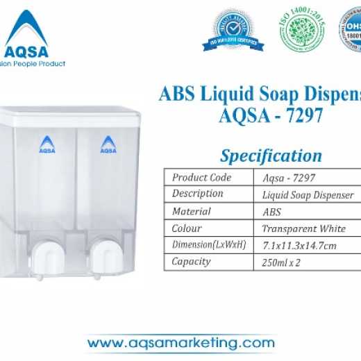 ABS Soap Dispenser  250ml x 2 (AQSA – 7297 )