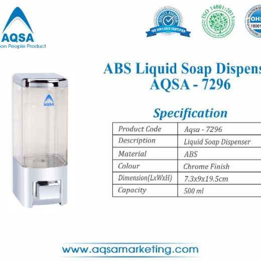 ABS  Soap Dispenser  500 ml (AQSA – 7296 )