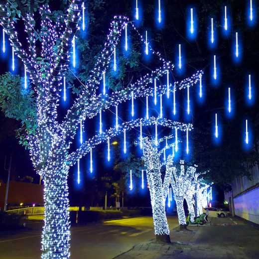 Black Zhen meteor Shower lamp waterproof outdoor garden tree hanging decoration holiday party