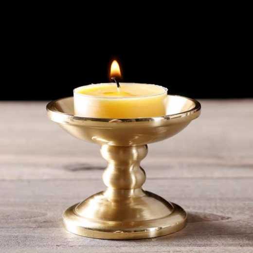Copper candelabra for Buddha trumpet lightless body butter lamp household butter lamp holder for worship