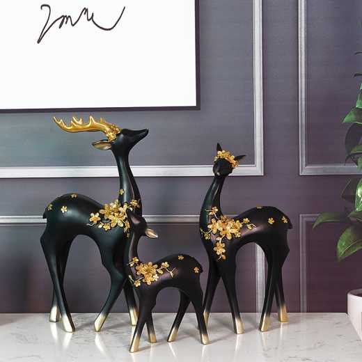 Qi hang-created modern simple sika deer handicraft ornaments parent-child couples creative gifts desktop porch TV cabinet decoration ornaments