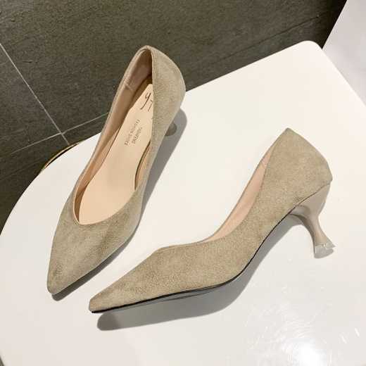 2020 new frosted sheet han edition shoes fashion contracted style point soft suede shoes professional women's shoes