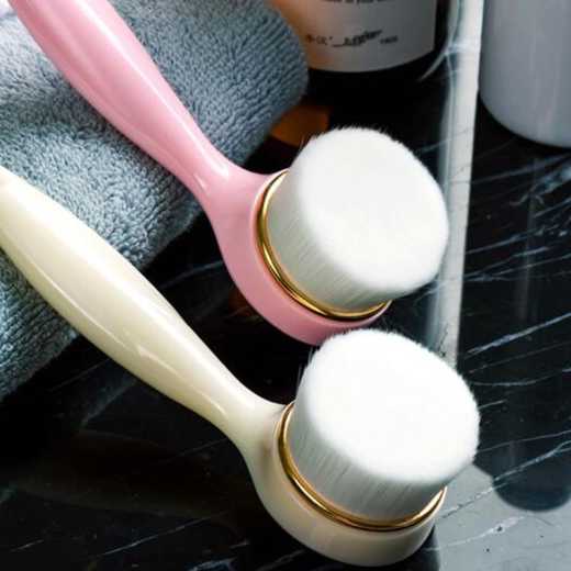 Double face wash brush soft hair silica gel wash artifact clean pores manual blackhead removal cleanser facial scrub device