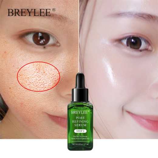 BREYLEE Shrink Pores Serum Pore Tightens Refining Moisturizing Essence Whitening Anti-aging Oil Control Facial Essence Skin Care