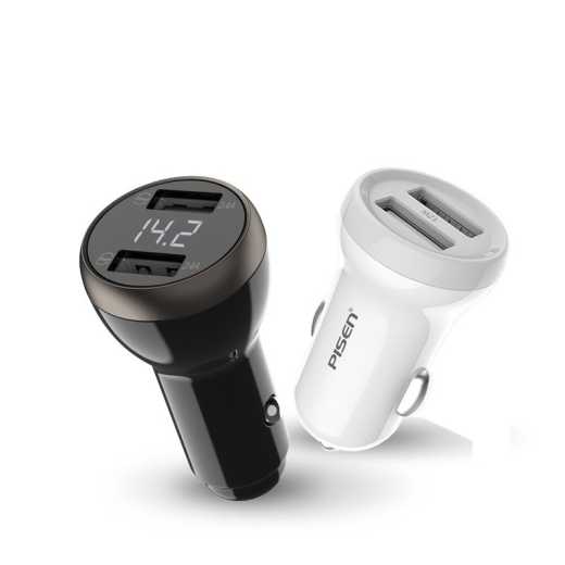 Pinsheng car charger fast car charger Apple mobile phone one tow two functions