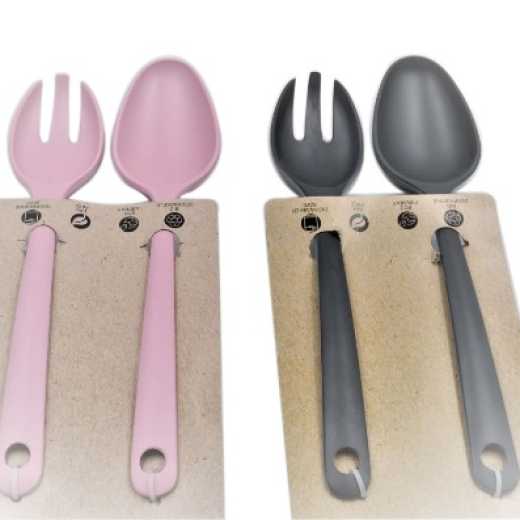 Reusable Eco Bamboo fibre tableware spoon fork