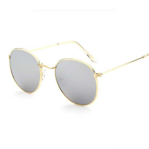 Female round frame retro sunglasses with color film sunglasses fashion European and American glasses