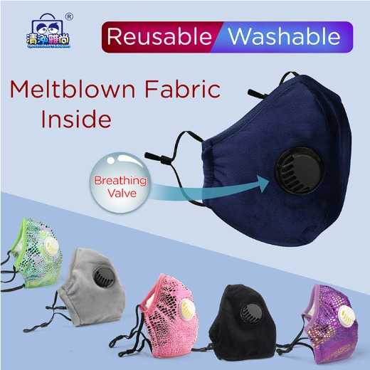 Colorful Washable Melt-Blown Fabric Adults Reusable Masks with Breathable Respirator