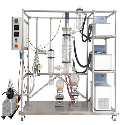 Glass short path molecular distillation equipment AYAN-F80-A CBD oil distillation machine stock available