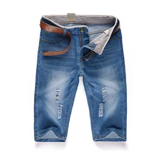 Summer men loose straight casual pants summer thin versatile jeans five minutes pants men