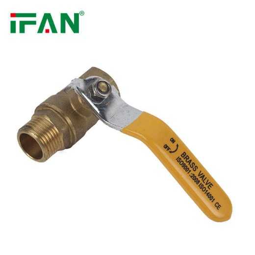 IFAN Chinese Competitive Products Gas Brass Ball Valve Yellow Long Handle 1/2