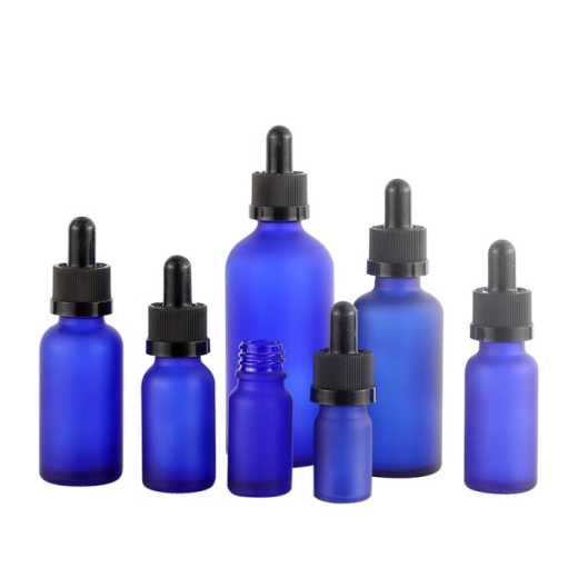 Excellent Quality 10Ml 20Ml 30Ml 50Ml Blue Frosted Glass Dropper Bottle