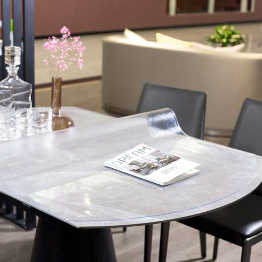 GLXY tasteless transparent soft glass dark lines simple waterproof tablecloth tea table PVC material 1m*1m can be customized, wholesale