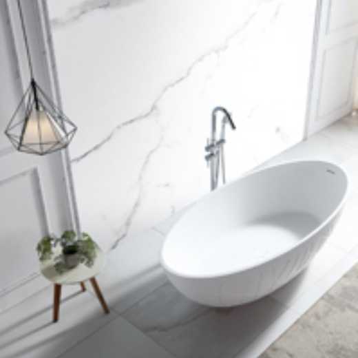 Freestanding Solid surface bathtub  Mineral Cast artificial stone  Matt White Oval Bath tubs made in CHINA XA-8883