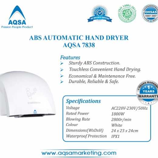 ABS Automatic Hand Dryer (AQSA - 7838)