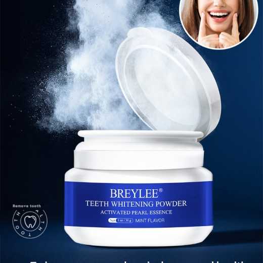 BREYLEE Teeth Whitening Powder Toothpaste Dental Tools White Teeth Cleaning Oral Hygiene Toothbrush Gel Remove Plaque Stains 30g