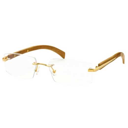 Pure Solid Gold Optical Frames in 18 Carat Rentangle Shape - WD HR2