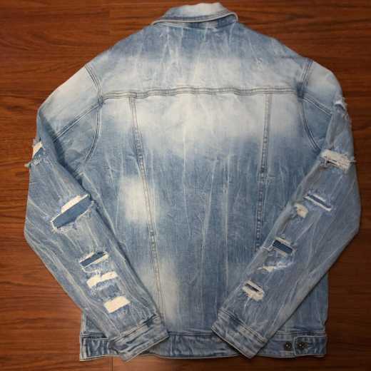 Jeans jacket men's casual European and American fashion street custom processing