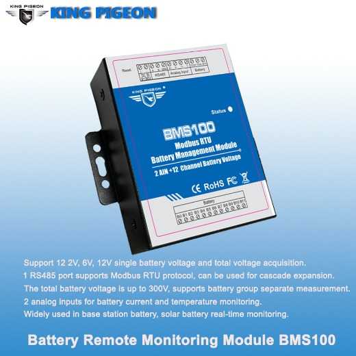 BMS 100 Batterieüberwachungs-Managementsystem für BTS-Serverraum-Batteriepack Solarpanel Batterieüberwachungssteuerung IoT-Lösung