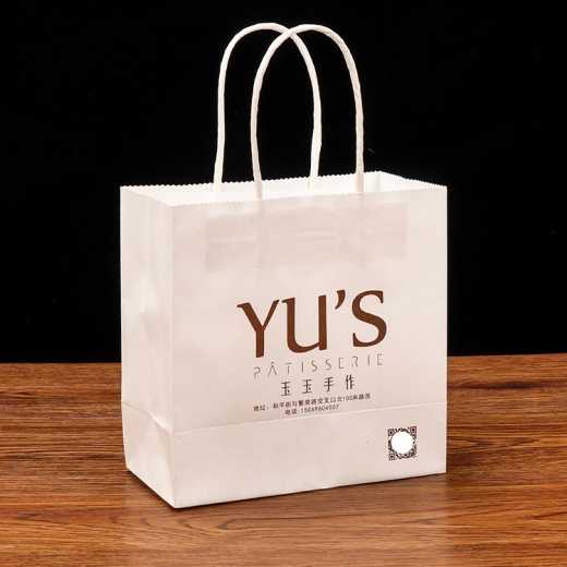 Shopping tote bag fast food tote bag gift dress white brown paper tote bag