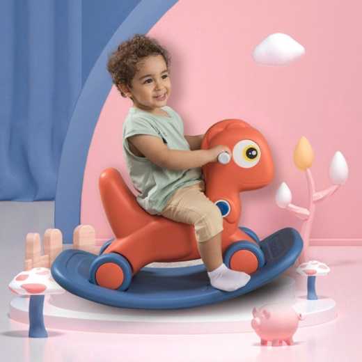 VeryHonor Baby Spin Light Music Walker Easy Splicing Plastic Toy Unicorn Cartoon Shake Horse Ride Animal Toy