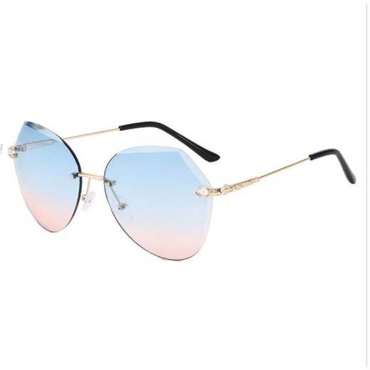 2020 new rimless metal cut edge fashion versatile diamond sunglasses