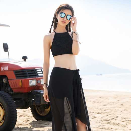 Lady Xia Yan dress steel kini bathing suit hot Spring Beach four-piece slimming bathing suit