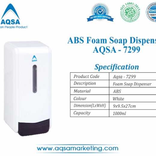 ABS Foam Soap Dispenser 1000 ml (AQSA – 7299) Blue  