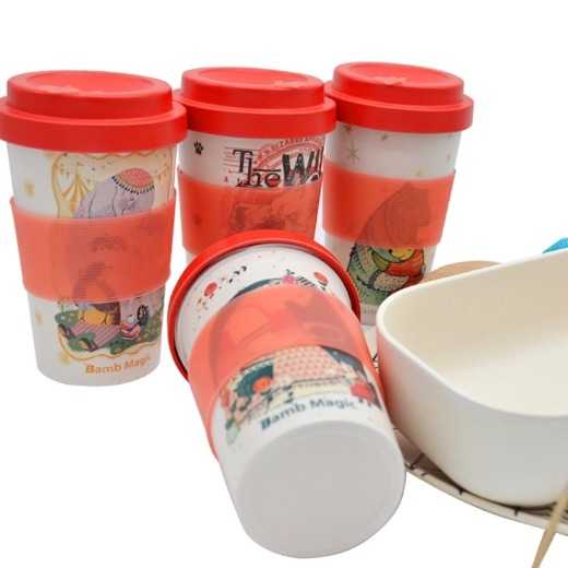 BPA free Bamboo takeaway coffee cup 400ml 14oz reusable eco friendly