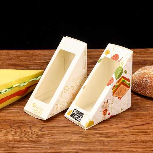 Sandwich box Sandwich box Triangle shaped bag transparent window to bake custom cake