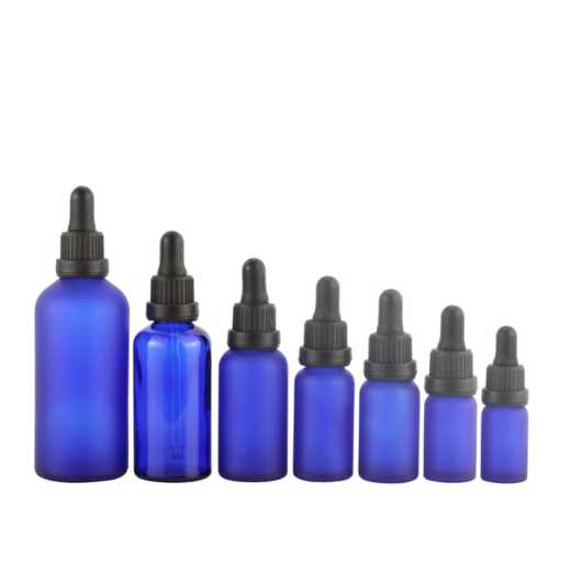 Factory direct wholesale 10ml 15ml 50ml 100ml cobalt blue glass essential oil dropper bottle