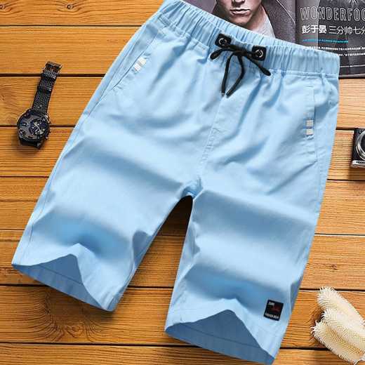 Cotton shorts for men five minute trousers trend summer leisure loose seven minute trousers for men middle trousers big trousers beach