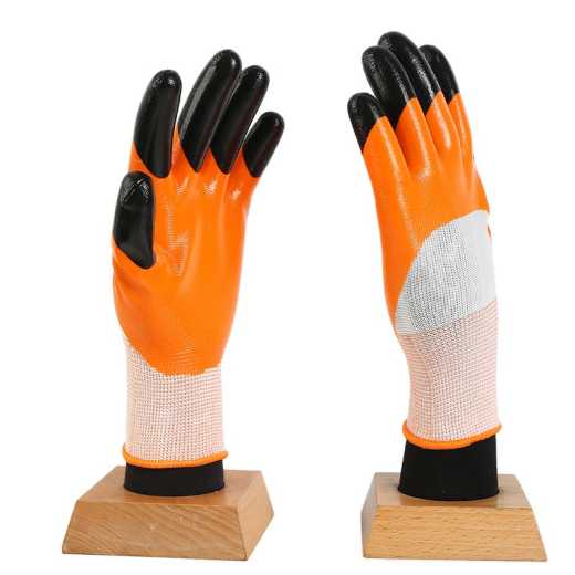 Dengsheng Jiading nitrile reinforced finger wear-resistant gloves, anti-slip, wear-resistant, oil-resistant labor protection gloves, rubber gloves, work protective gloves