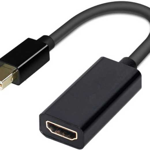 Mini DisplayPort to HDMI Male to Female White Black