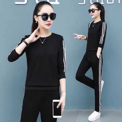 Pure cotton new long sleeve slimming two-piece set