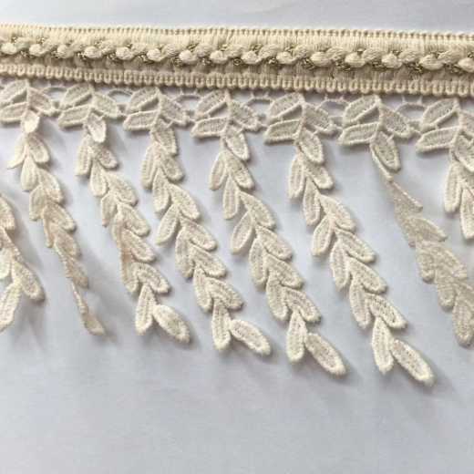 Italian style embroidered leaf tassels