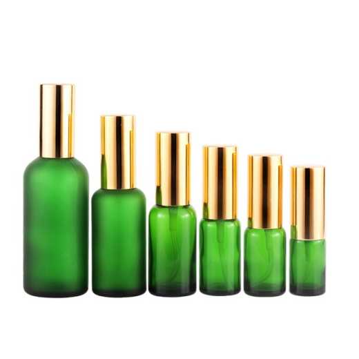 Excellent Quality  Green 10Ml 15Ml Round Hot Stamping Bottle Essential Oil Glass Bottles With Sprayer