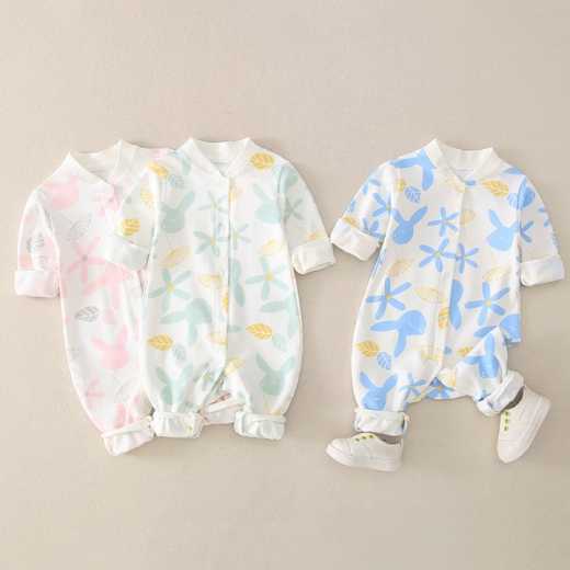Ziluotong baby spring and autumn clothes suit 3-6 months bottoming Romper 7 boys and girls crawling full moon cotton one piece clothes