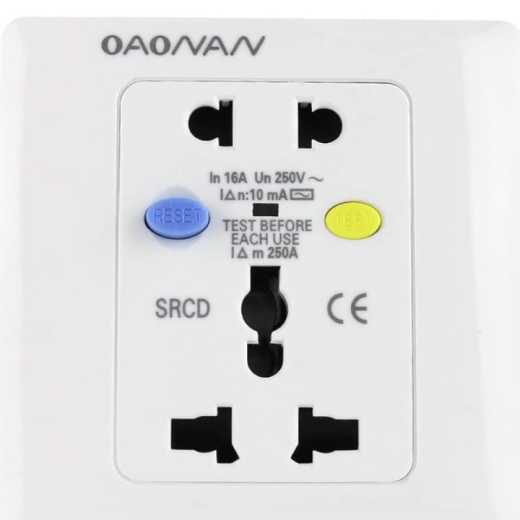 Multifunctional anti-leakage socket 10A five-hole 86 type anti-shock wall socket