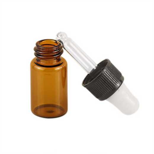 Popular 1Ml Vial Tubular Glass Vials With Plastic Dropper For Essential Oil   