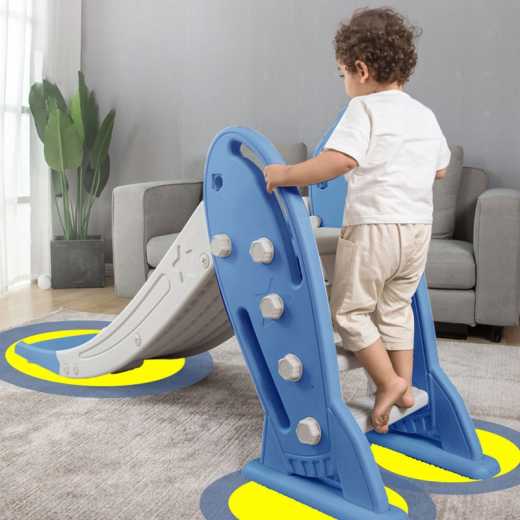 VeryHonor 175cm long children's indoor plastic slide and basketball basket two-in-one splice easy to assemble folding slide