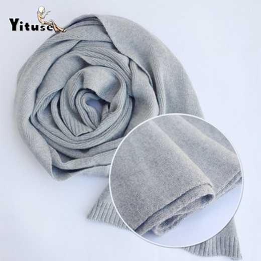 Yituse brand men's Korean version of chao-winter thickened long pure color wool lovers scarf Cashmere warm neck genuine products