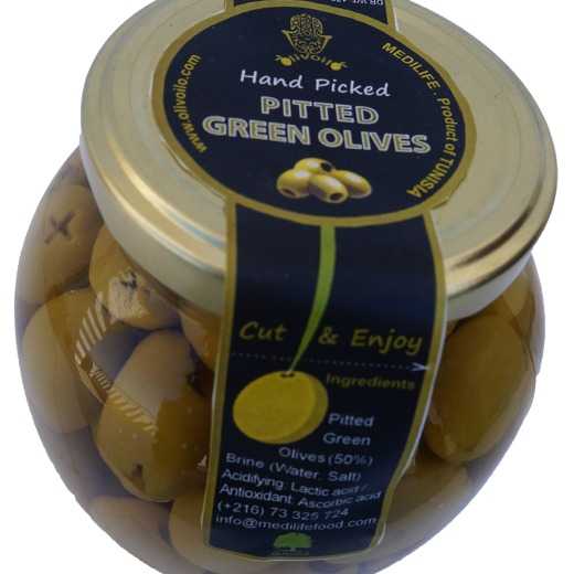 Pitted Green Olives 370ml 