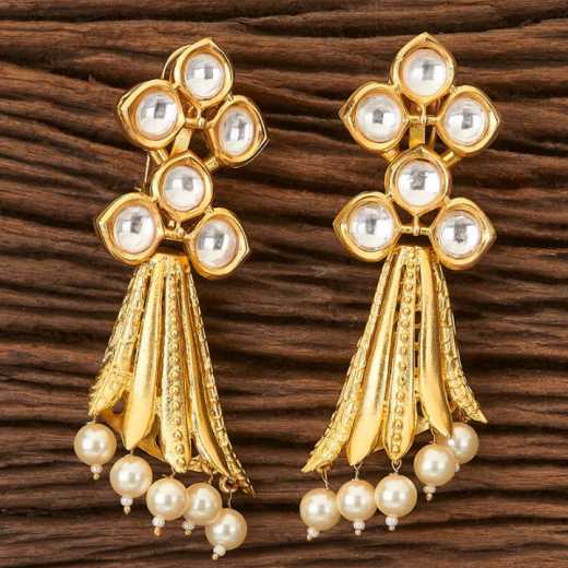 Long Trendy Earrings with Gold Plating