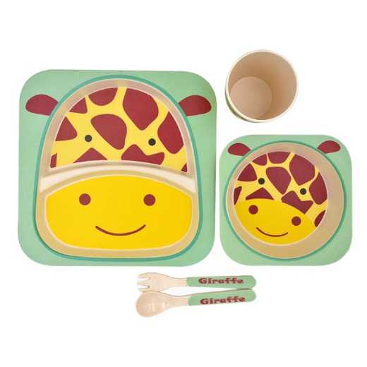 ECO  bamboo fibre dinner sets - kids dinner ware five pieces plate bowl cup spoon fork