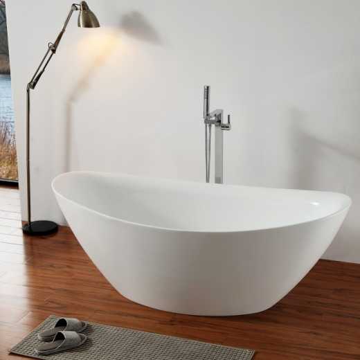  China foshan Sanitary Ware factory Acrylic freestanding  bathtub Massive and solid brass finish bathtub TW-6676