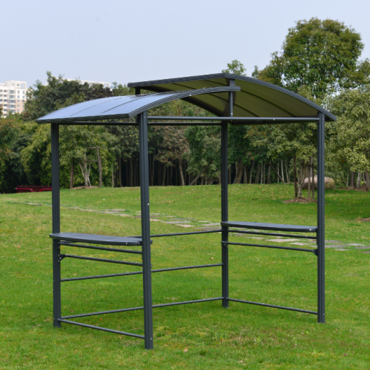Tin roofed barbecue canopy