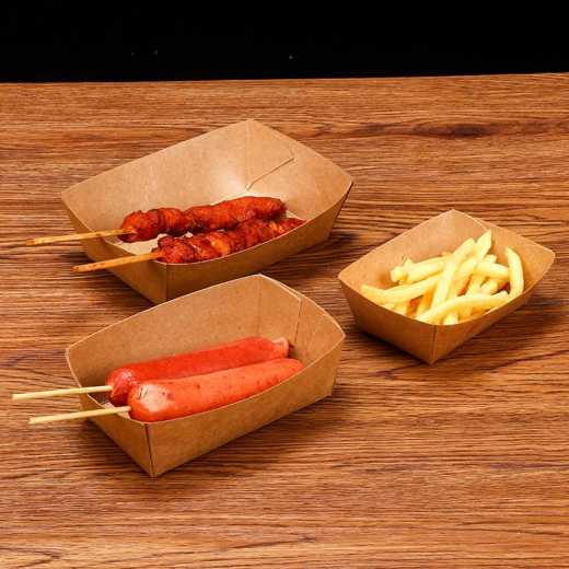 No-fold boat box lunch box Fried chicken nuggets boat box hot dogs