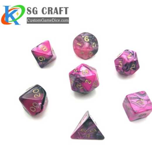 Factory Custom Made Plastic Personalized Bicolourable Polyhedral Dice