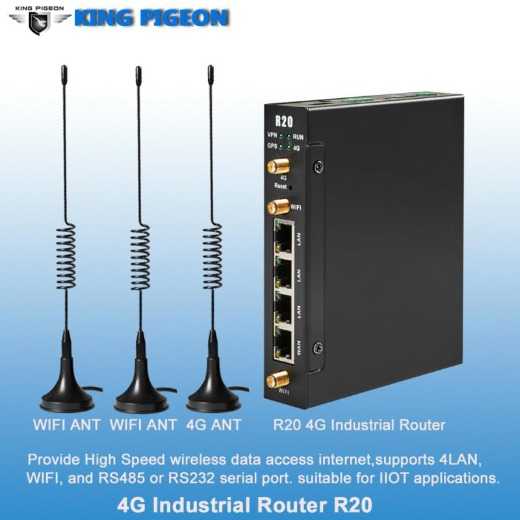 R20 Industrial 4G Router (4LAN 1WAN 1RS485)